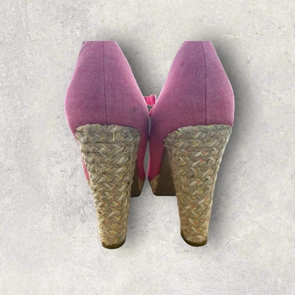 American Rag Kali Red Platform Espadrille High Heel Peep Open Toe Shoe SZ‎ 11M